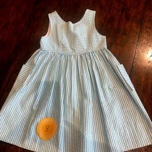 #8 - Kelly's Kids Blue/White Dress - Size 4/5